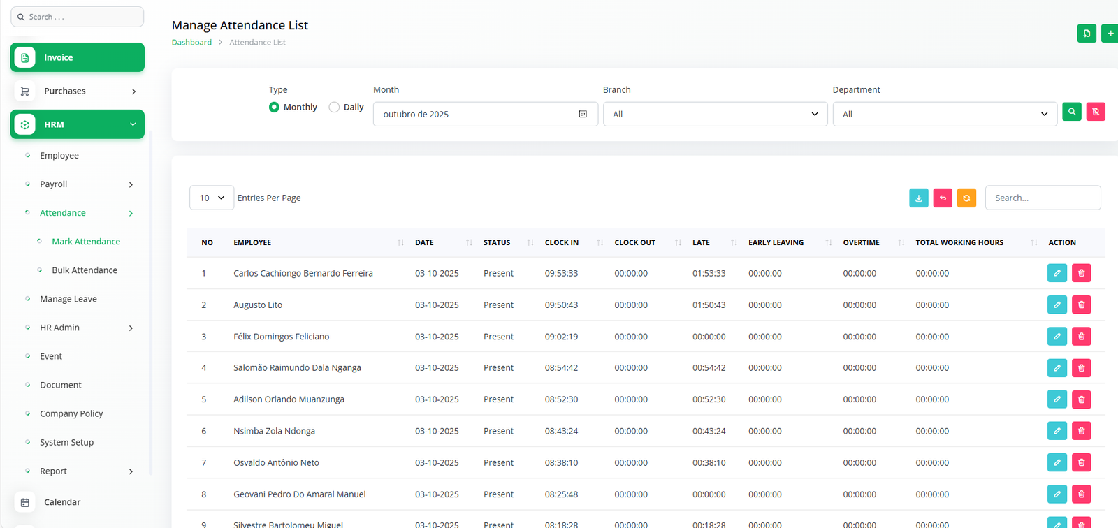 Manage Employees